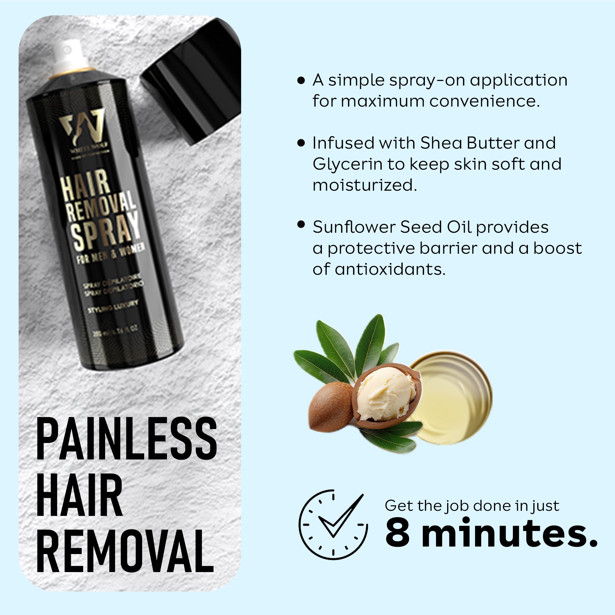 Hair Removal Spray for Men & Women