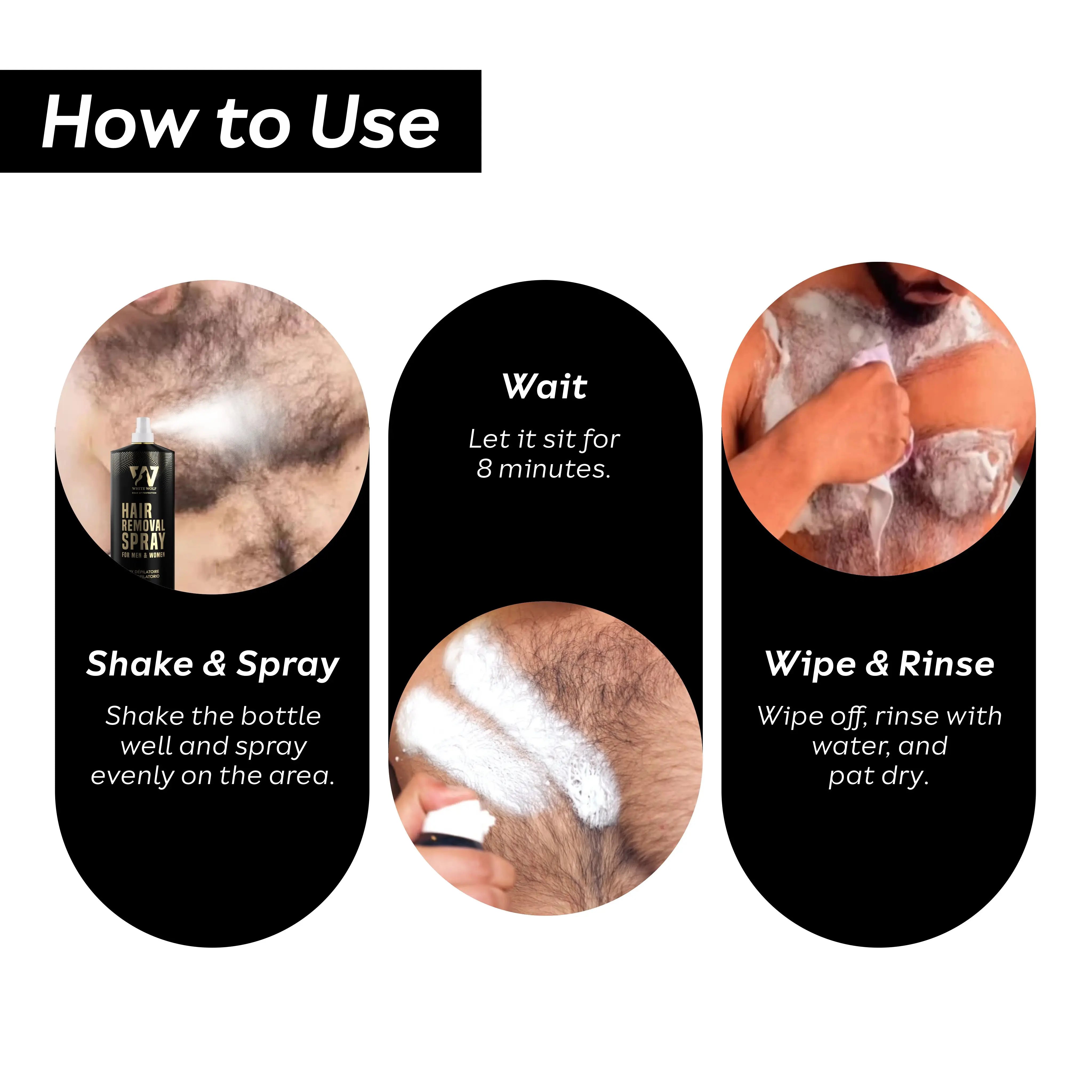 how to use hair removal spray